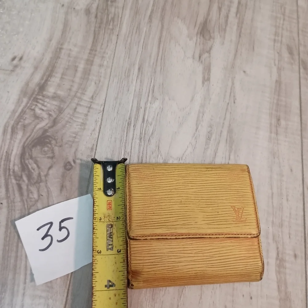 Louis Vuitton Authentic Bill Fold Wallet Yellow Epi Coin Pocket - Picture 12 of 12